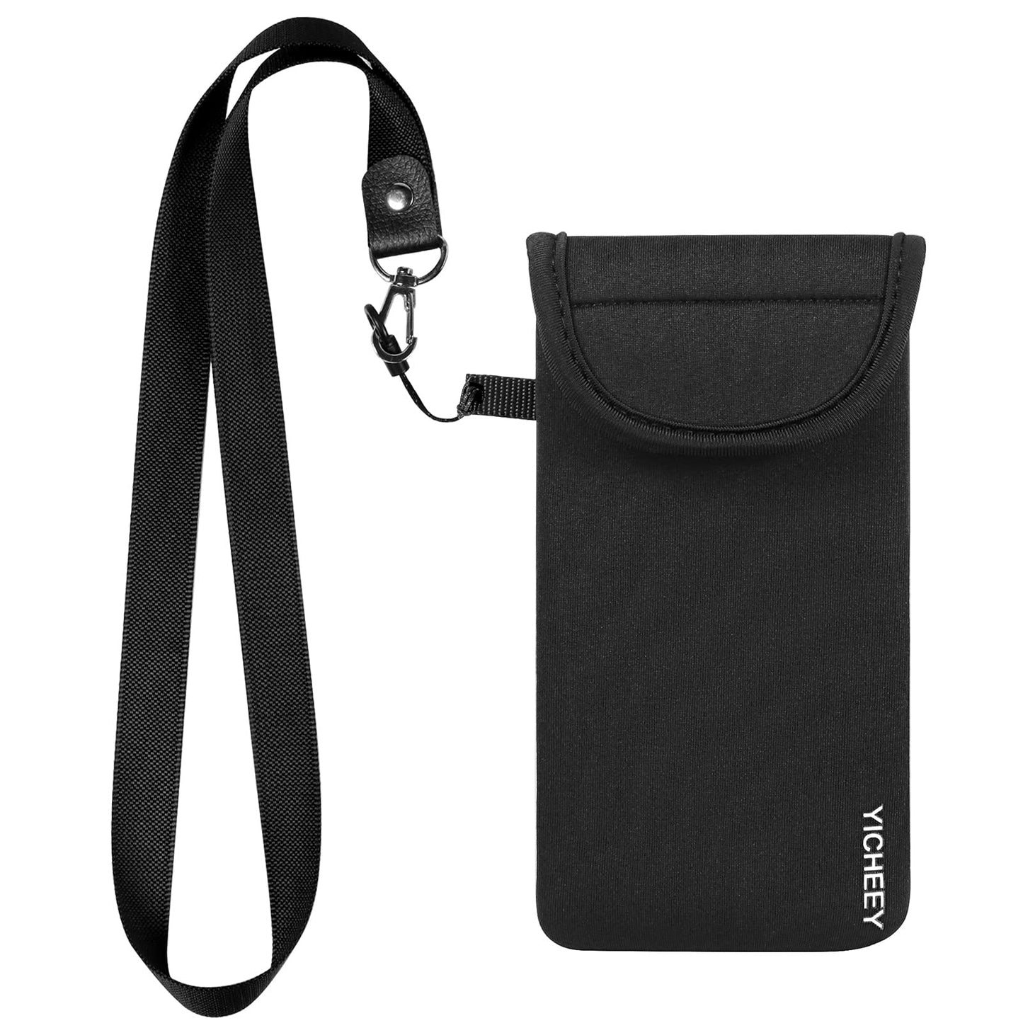 Universal Cell Phone Pouch Neoprene Phone Sleeve w/ Belt Clip Loop & Neck Lanyard Strap Compatible for iPhone 16 Pro Max Galaxy S25 Ultra S25+ S24 FE A16 A35 A55 Oneplus 13 Pixel 9 Pro XL Poco X7 Pro
