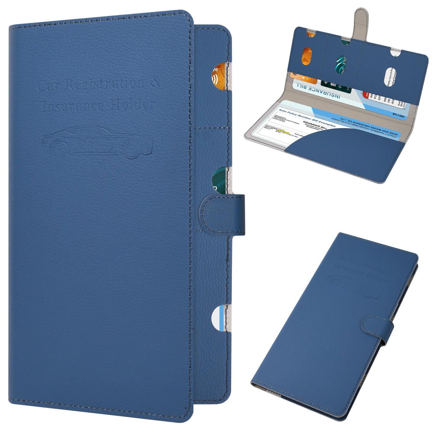 RSAquar Car Registration and Insurance Holder, Vehicle Glove Box Organizer Cool Car Accessories, Auto Truck Document Holder for Cards, Driver License, Black Glitter