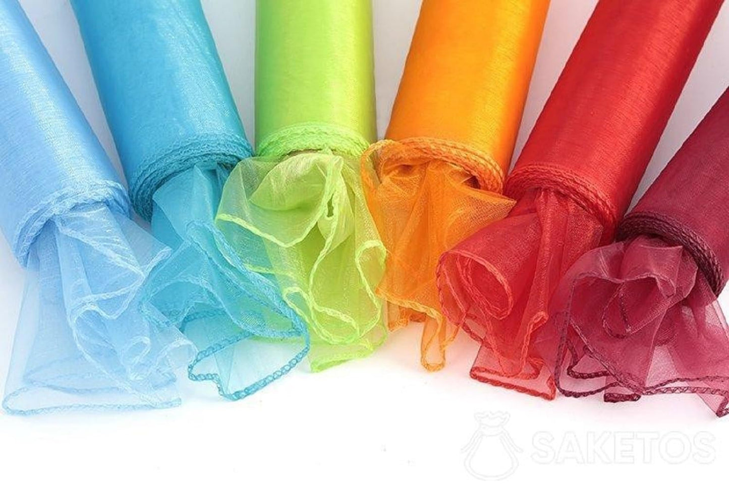 SARVAM FASHION Elegant Organza Chair Sashes Sheer Fabric Sashes for Weddings, Parties, and Special Events – (Pack of 10 Pieces, Baby Pink)