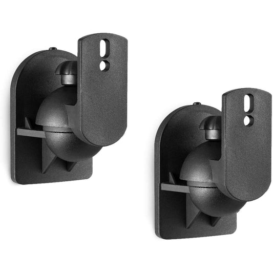 WALI Speaker Wall Ceiling Mounts One Pair, Bookshelf Speaker Wall Mount Brackets, Surround Sound Speaker Mounts, Hold up to 7.7 lbs (SWM202), Black