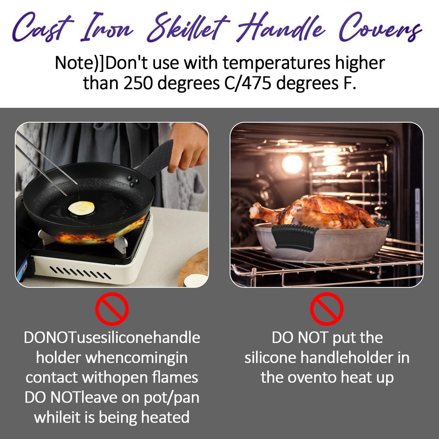 8 Pack Silicone Hot Handle Holder Cover Cast Iron Handle Cover Silicone Pot Holders Heat Resistant Assist Pan Handle Sleeve Non-Slip Pot Handle Covers for Cast Iron Skillet Metal Pan