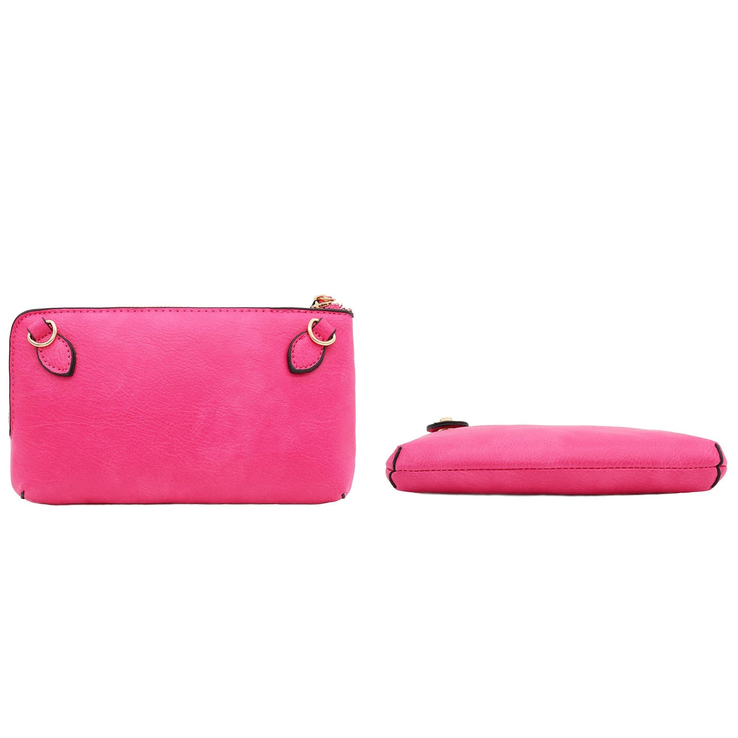 Women's Small Crossbody Bag Wristlet Clutch(Fuchsia)
