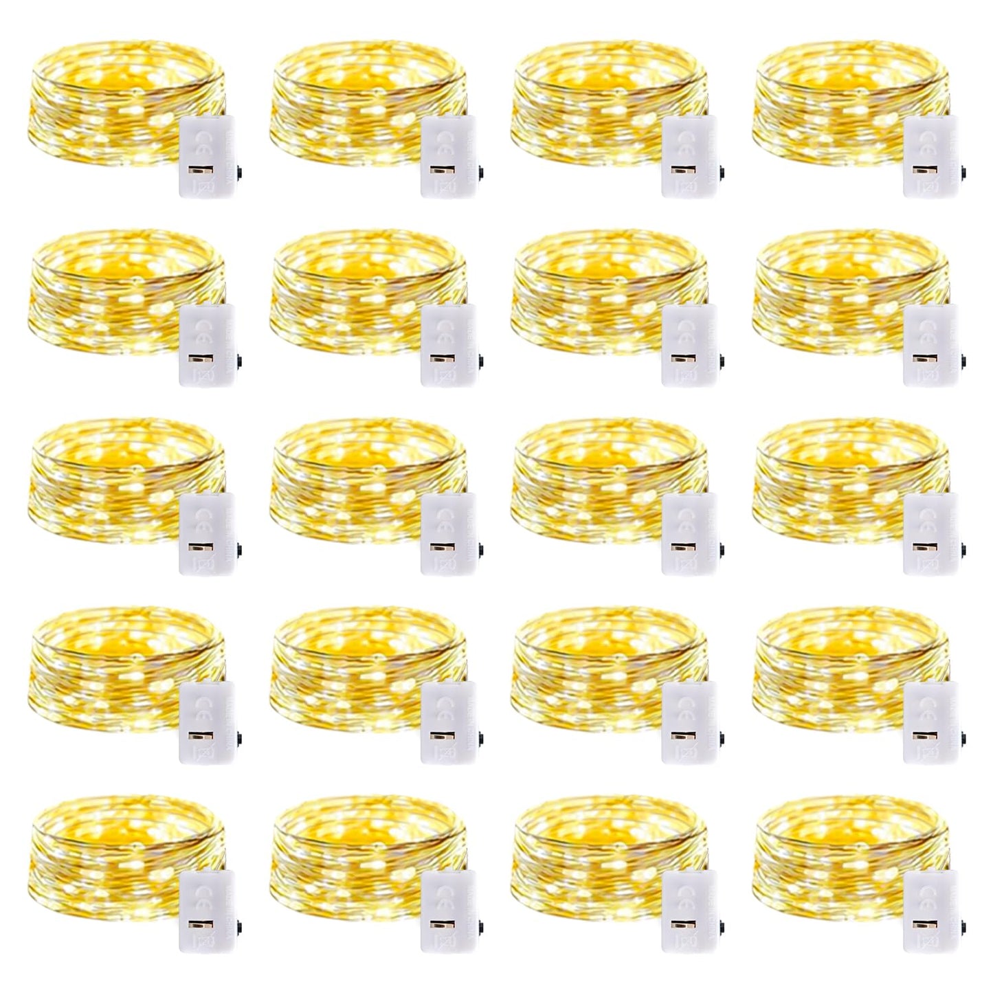 20 Pack LED Fairy Lights Battery Operated,3 Features Blinking Slowly Blinking & just on 7FT 20 LED Waterproof Mini Twinkle String Lights for Wedding Mason Jars Party Christmas Decorations(Warm White)