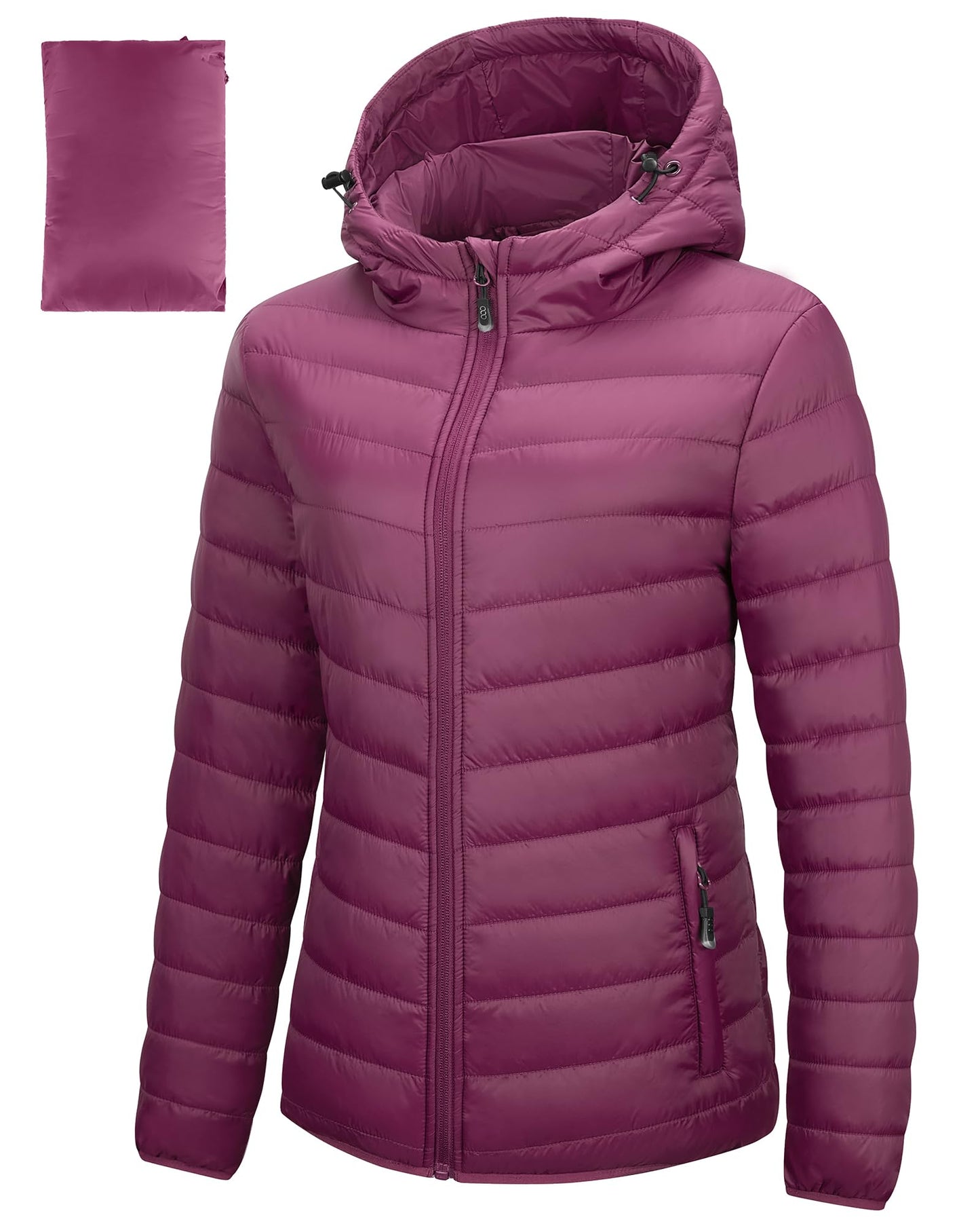 33,000ft Women's Hooded Packable Puffer Jacket Lightweight Warm Puffy Quilted Winter Coat
