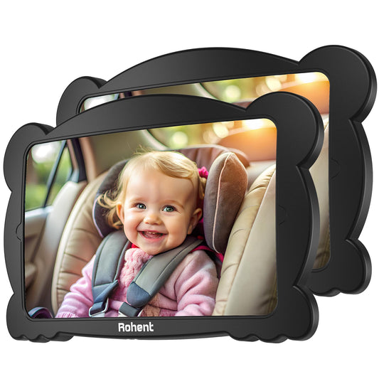 Baby Car Mirror for Rear-Facing Car Seat - Shatterproof, 360° Adjustable, Wide Angle, Clear View, Easy Installation, Safe Acrylic - Ideal for New Parents & Baby Safety