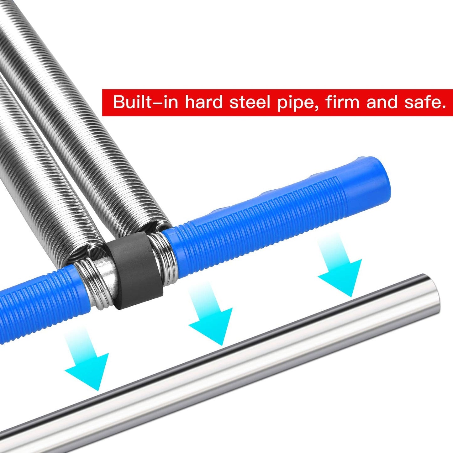 COVVY Elastic Sit Up Pull Rope, Dual Spring Tension Rope Advanced Version Fitness Equipment Pedal Resistance Band for Abdomen/Waist/Arm/Yoga Stretching Slimming Training - Blue