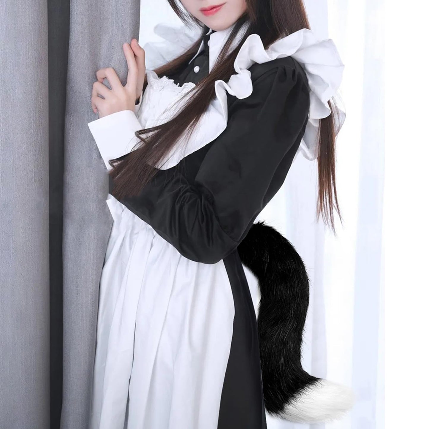 COSYEARS Fox Wolf Ears Headband Furry Tail Plush Cat Paw Mittens Gloves Set Halloween Party Costumes Accessories