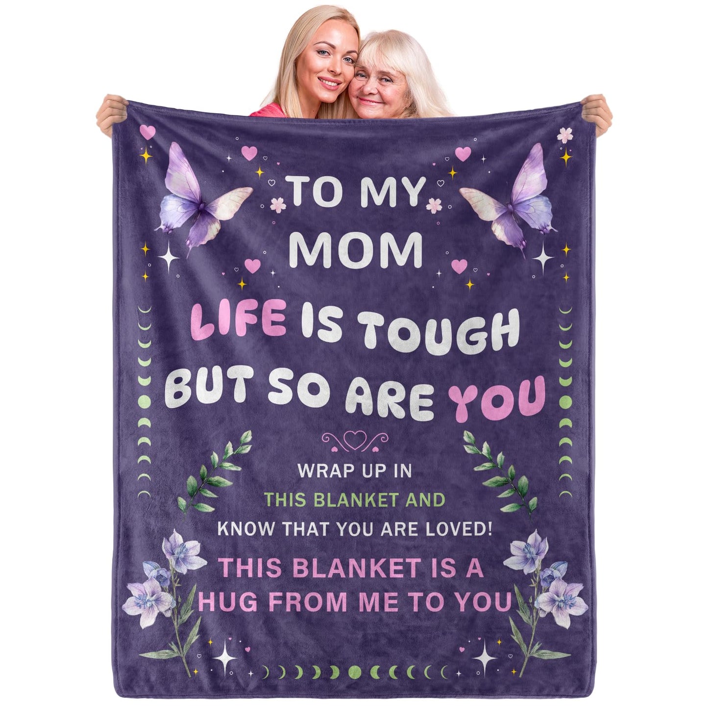PUREFLY Gifts for Mom Blanket,Mothers Day Birthday Gifts for Mother from Daughter Son,Best Mom Ever Gifts,Super Soft Flannel Throw Blanket to My Mom,60”x50”