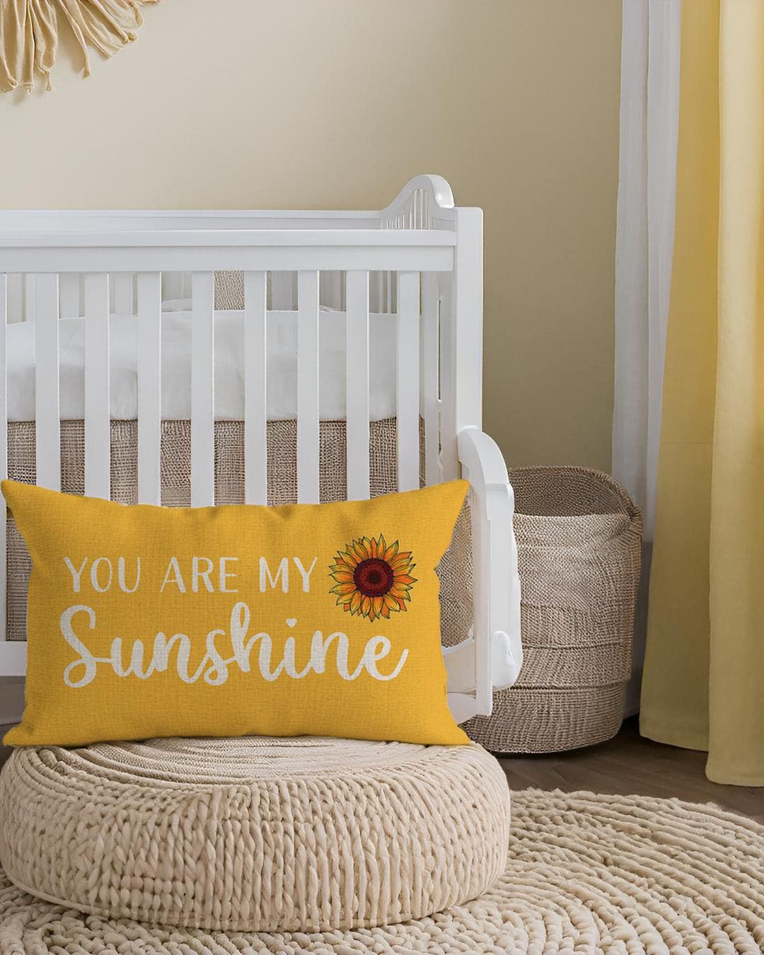 PANDICORN You are My Sunshine Throw Pillow Cover 12x20 Inch Sunflower Yellow Outdoor Spring Summer Farmhouse Decorations Lumbar Decorative Cushion Case for Home Living Room Bedroom Sofa Couch Decor