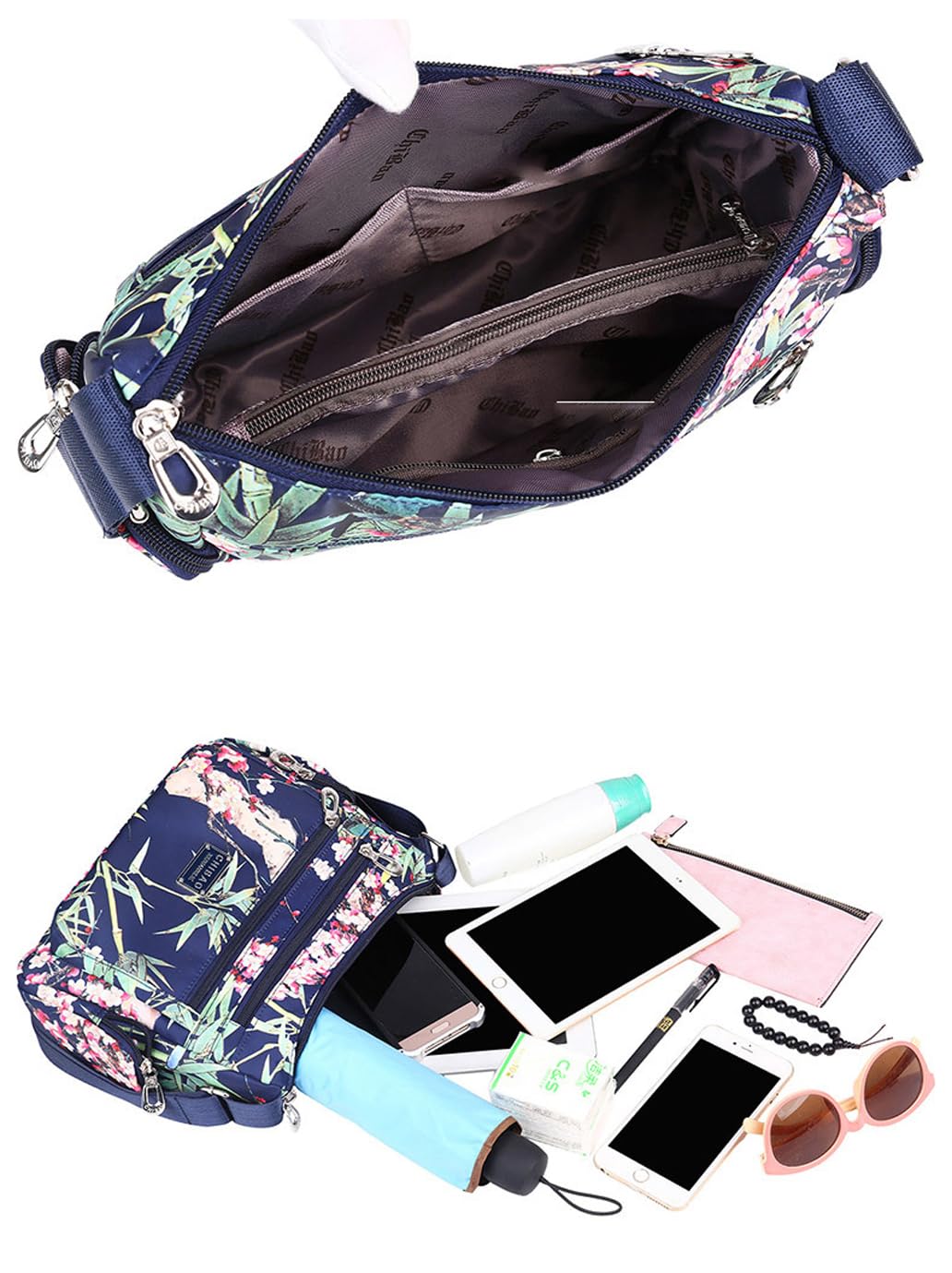 Flower cloth shoulder bag for women Crossbody Bags dumpling bag outdoor leisure large capacity women's bag (Perfume)