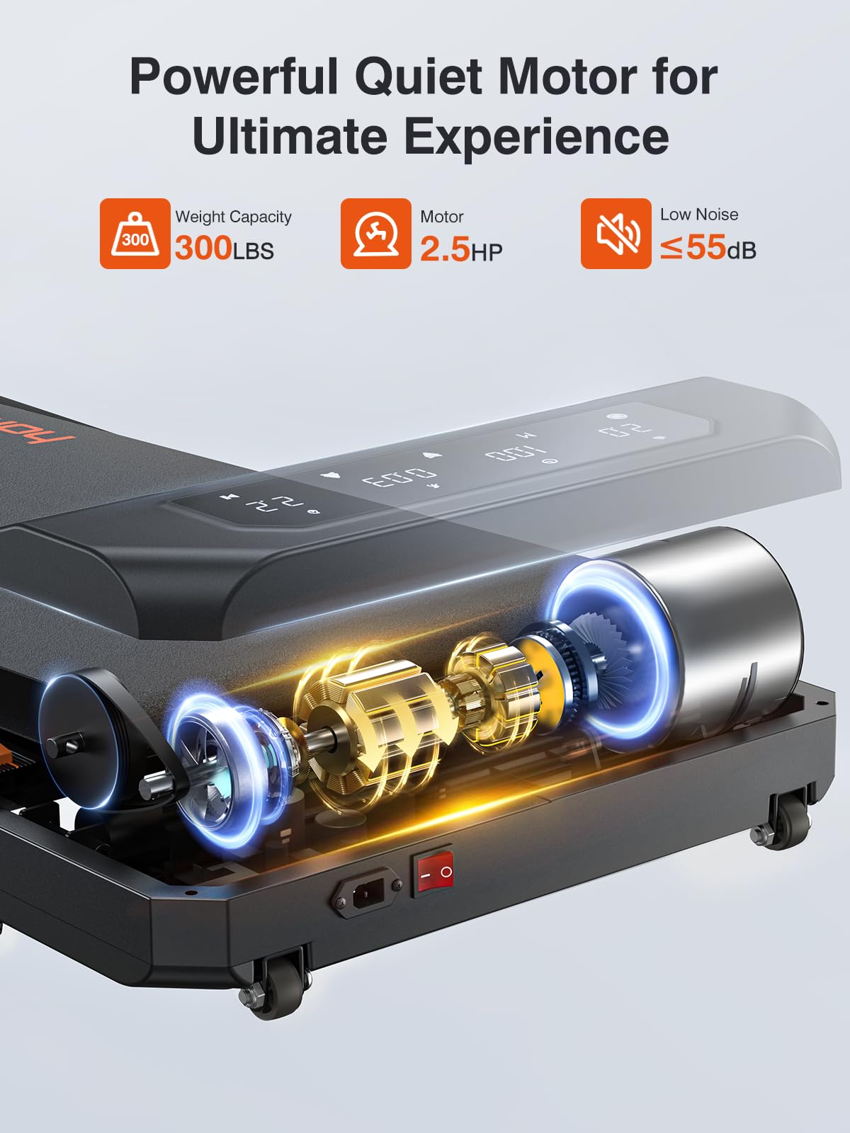 Walking Pad with 7% Incline,2.5HP Compact Treadmill for Home/Office,0.5-5 MPH Portable Under Desk Treadmills 300lbs Capacity for Jogging/Running,with LED Display/APP&Remote Control,Assembly Free