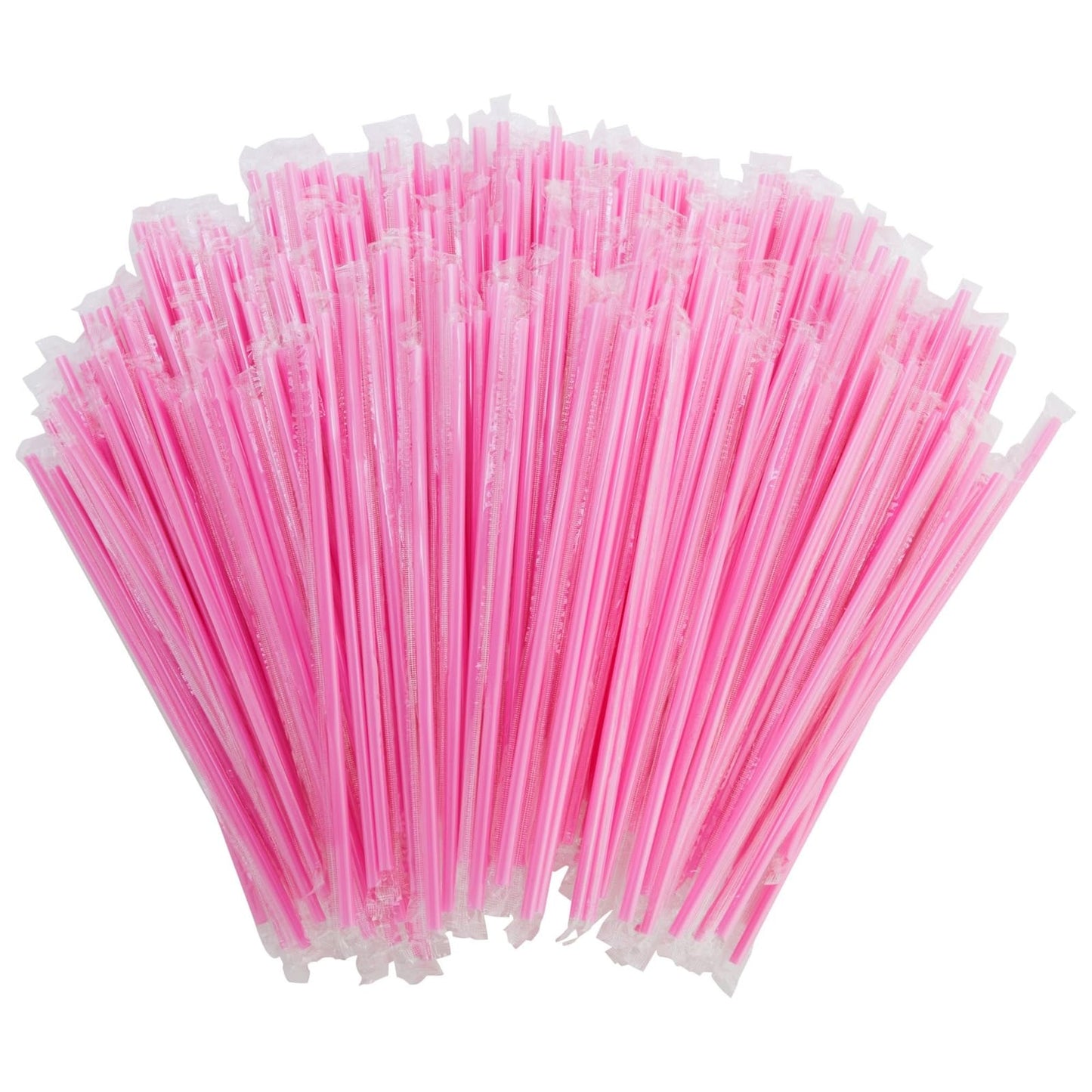 Juvale 300 Pack Pink Plastic Straws for Birthday Party, Baby Shower, Weddings and Gatherings - 10 Inches Long Fun Pink Straws Plastic for Cocktails, Coffee, Juice, Water, Iced Tea and More