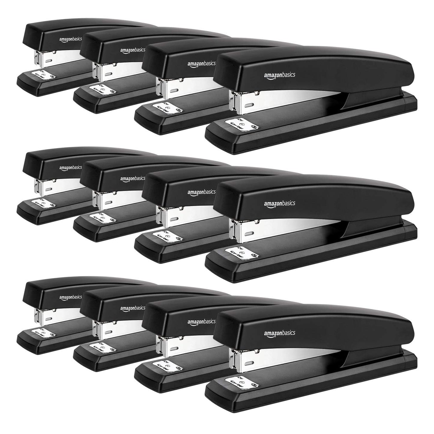 Amazon Basics Stapler with 1000 Staples, Office Stapler, 25 Sheet Capacity, Non-Slip, Black