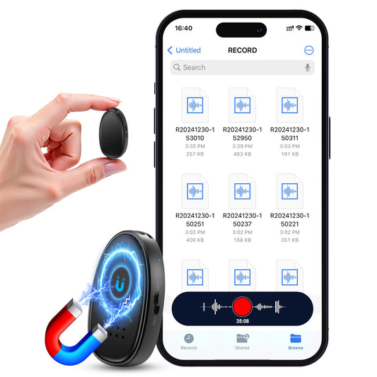 128GB (9860 Hours) Voice Recorder with Triple Noise Reduction, Moresen Recording Device with External Speaker, MP3 Voice Activated Recorder for Work,Lectures, Black