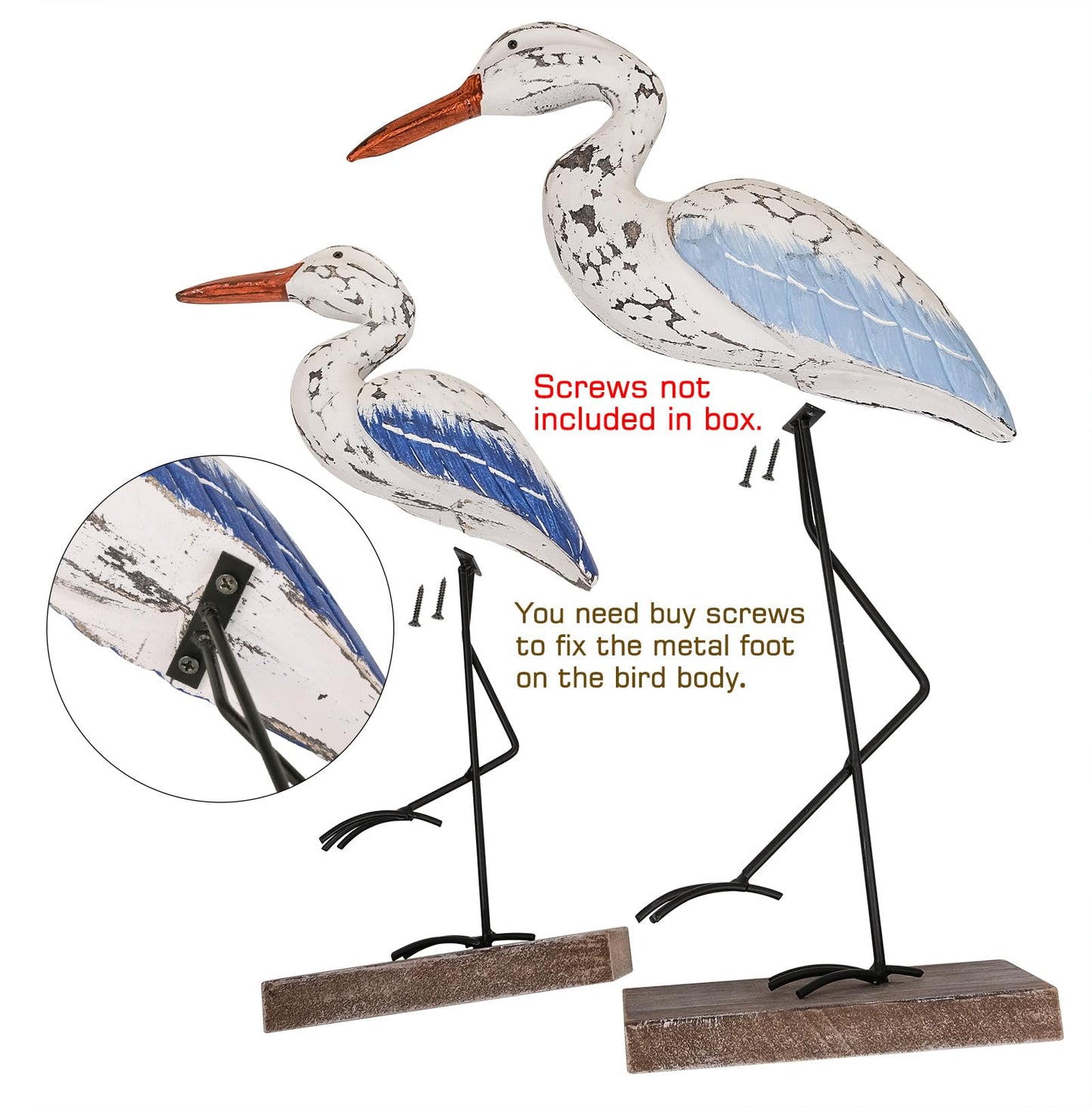 SAILINGSTORY Wooden Seagull Figurine Sea Bird Statue Nautical Coastal Beach Decor