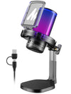 MAONO USB Gaming Microphone for PC, Noise Cancellation Condenser Mic with RGB Lights, Mute, Gain for Streaming, Recording, Podcast, Chat, Twitch, YouTube, Discord, Computer, PS5, PS4, GamerWave