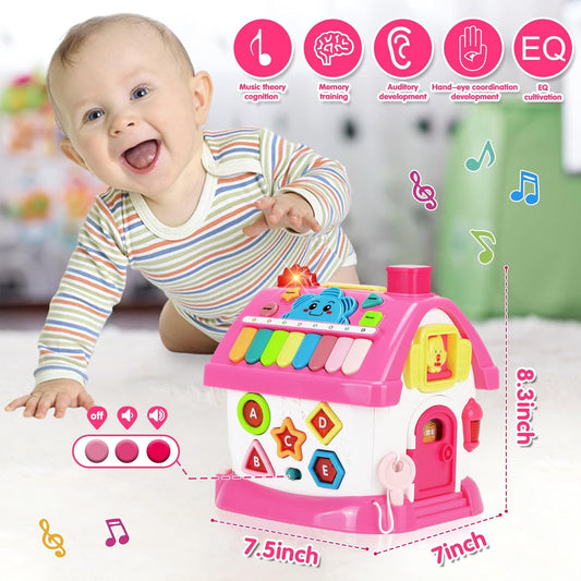 Toys for 1+ Year Old Girl Gifts: Montessori Musical Toddler Toys Age 1-2 - 8-in-1 Multi-Functional House Educational Baby Toy 6-12 12-18 Months - First Birthday Gift for 1 2 Year Old Girls Boys Kids