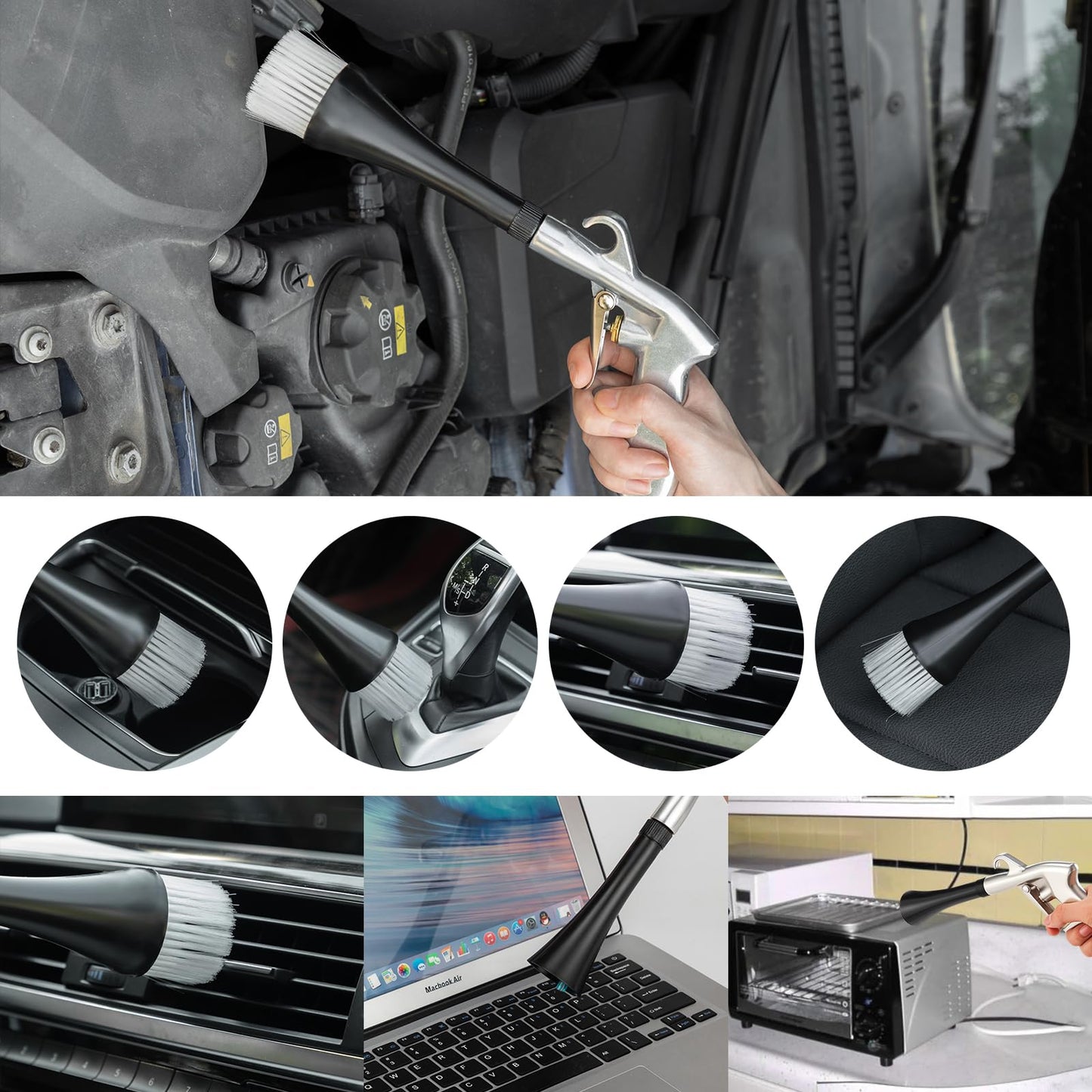 CPProDilig Detailing Tornado Air Car Cleaning Gun, Car Tools Adjustable Air Blower Gun, High Pressure Air Nozzle Blower Gun Works with Air Compressor