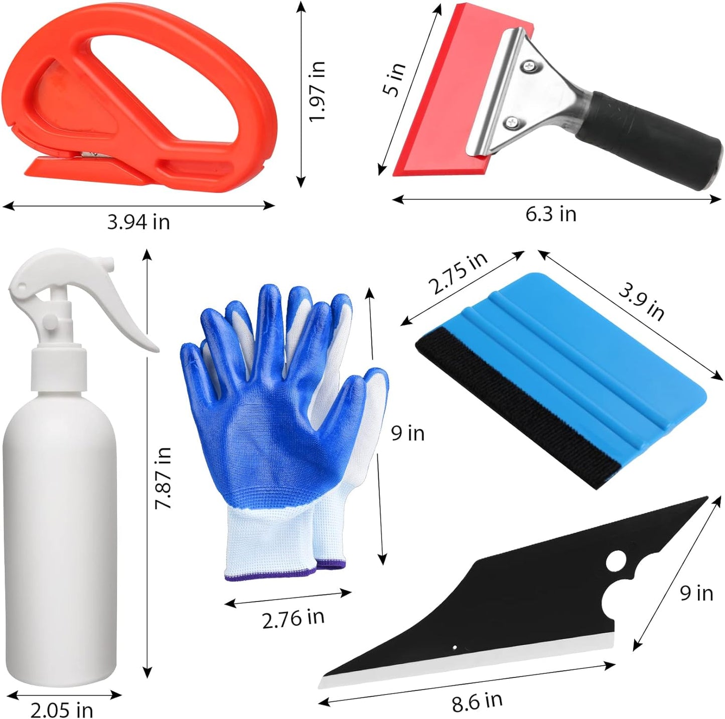 DIYSELF Window Tint Kit for Cars, 45 Pcs Vehicle Glass Protective Film Wrapping Set, Squeegee for Vinyl, Vinyl Wrap Tools, Window Tint Tools, Car Film Kit