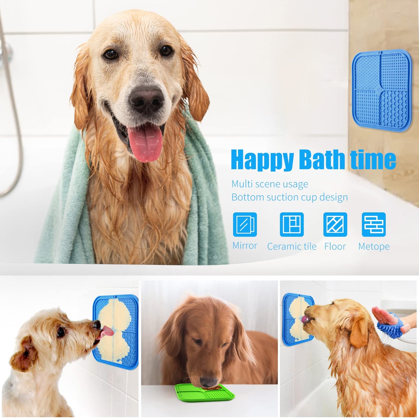 Lick Mat for Dogs, Premium Lick Pad with Suction Cups for Dog Anxiety Relief, Slow Feeder Dog Bowls, Bathing, Grooming and Training