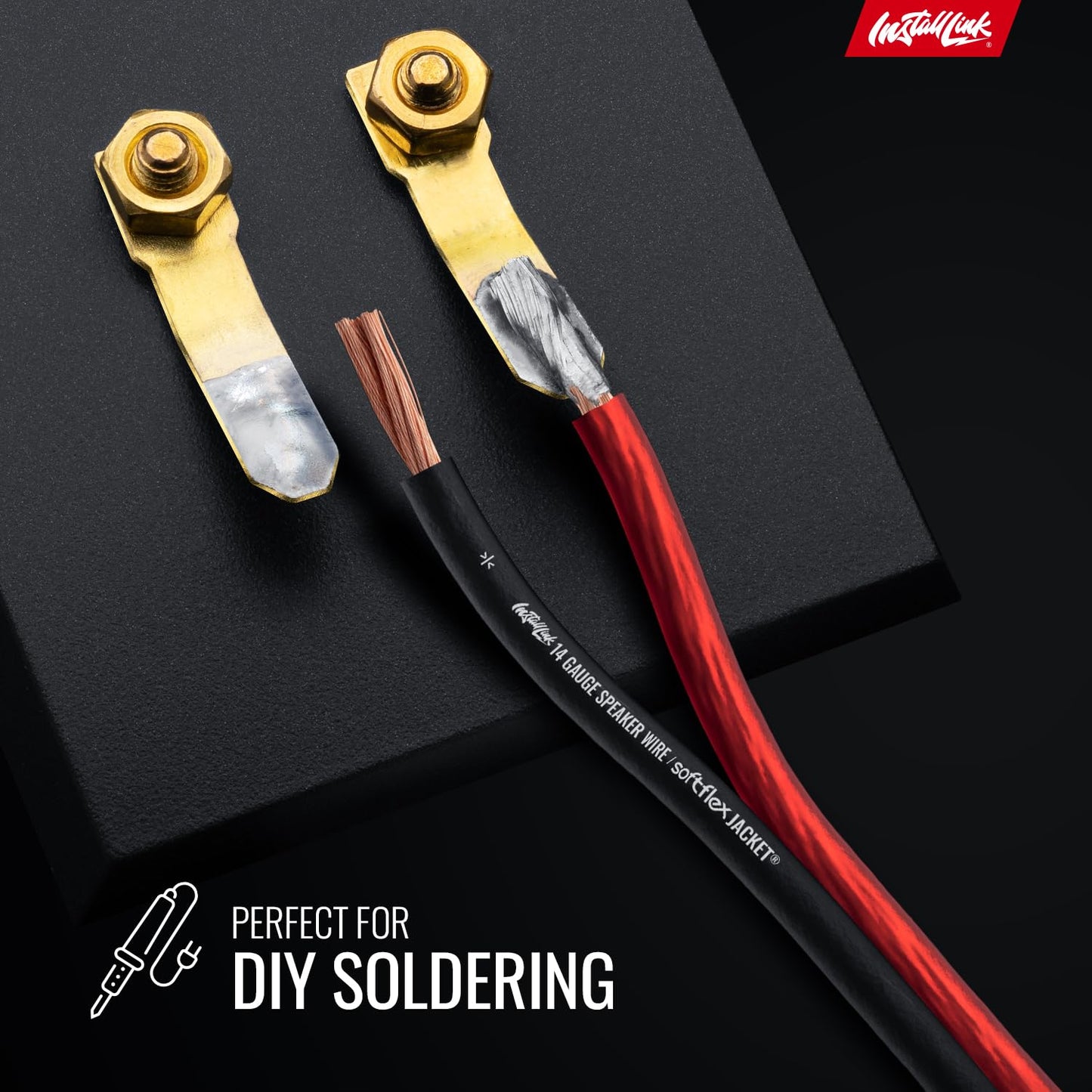 Install Link 14 Gauge Speaker Wire (Speaker Cable) for Car, Home or RV Audio Cable, 100ft, CCA