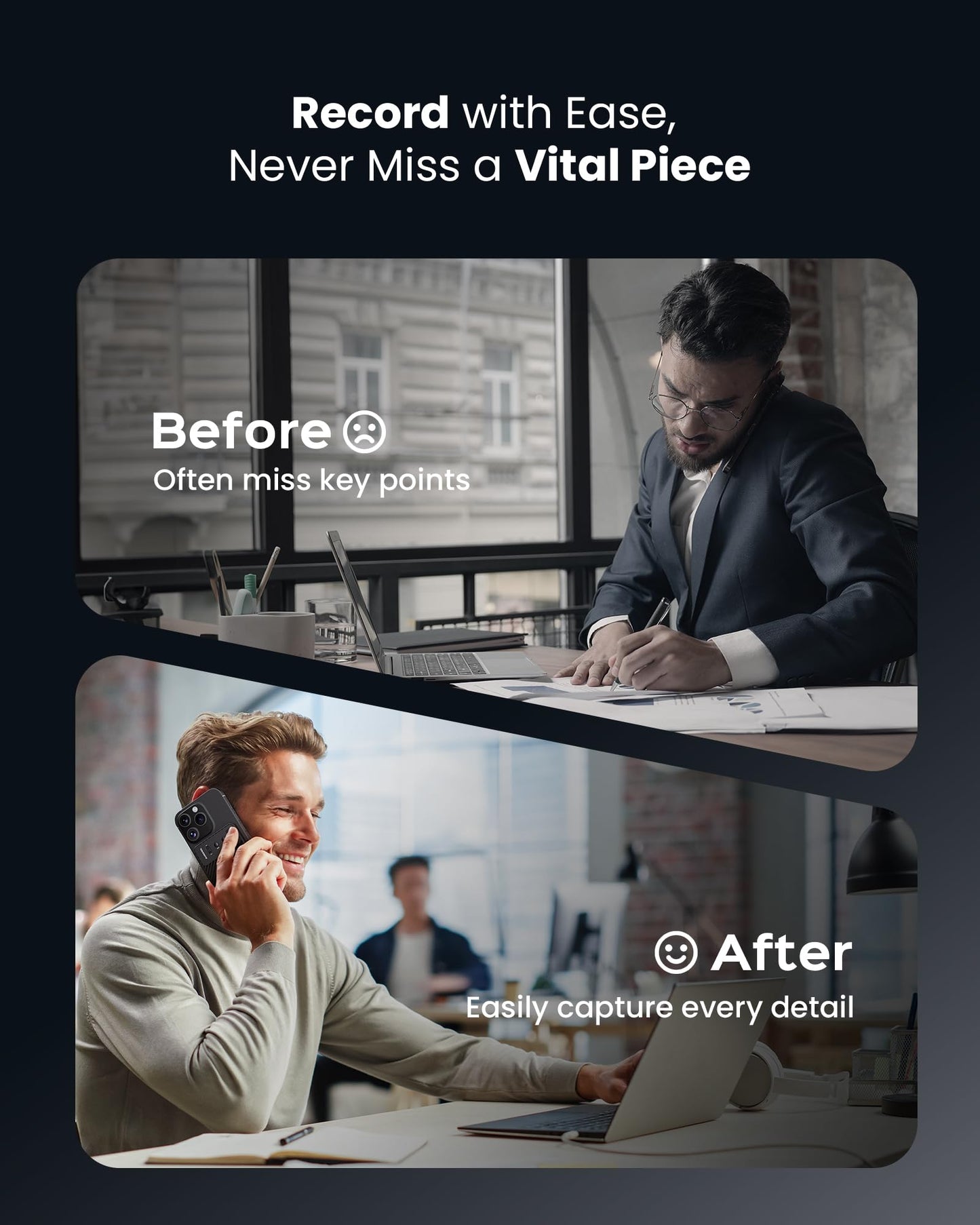 Aungsel AI Voice Recorder, Transcribe & Summarize AI Audio Recorder, Support 121 Languages, 64GB Memory, Wireless Charging, App/Web Control, Digital Recording Device for Lectures, Meetings, Calls