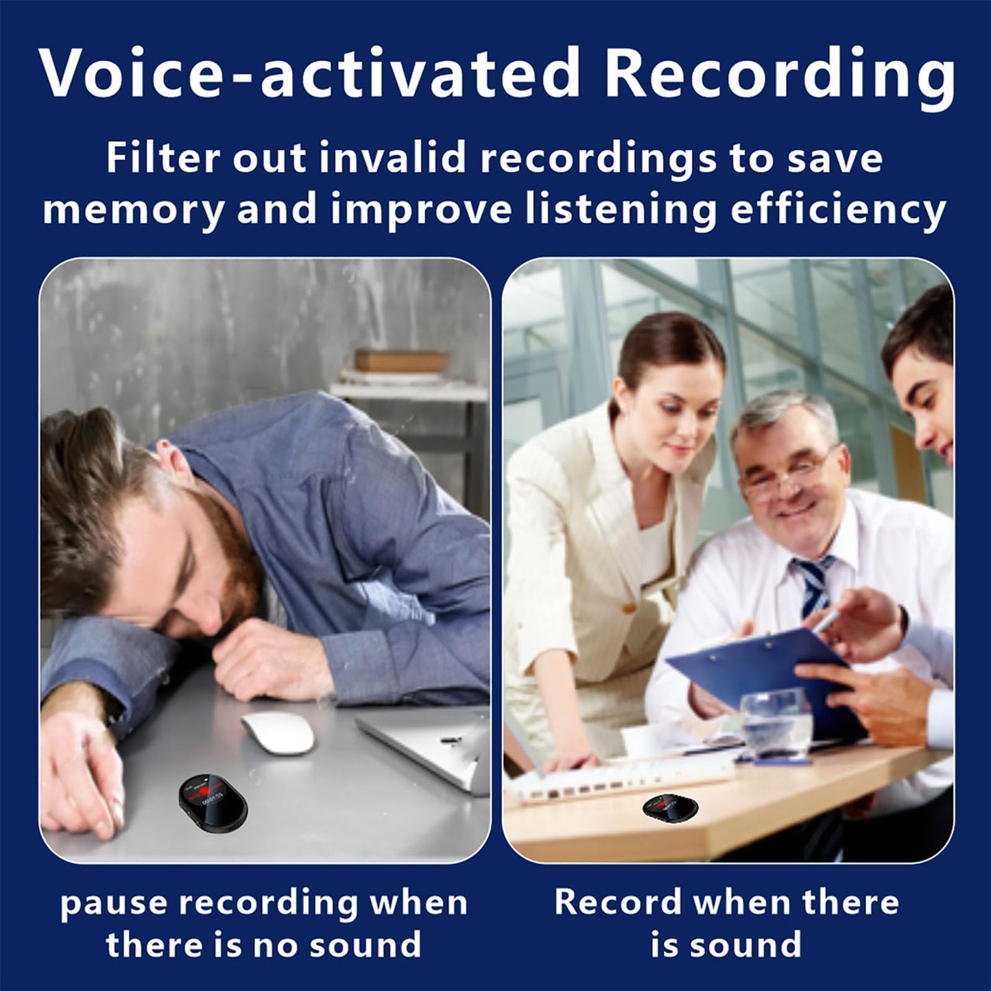 128GB AI Digital Voice Recorder with Playback,Voice Activated Audio Recorder,mini Recording Device,Timed Recording,Conference/Lecture/Classroom Learning,Portable Gifts,mini Tape Recorder,MP3 Player