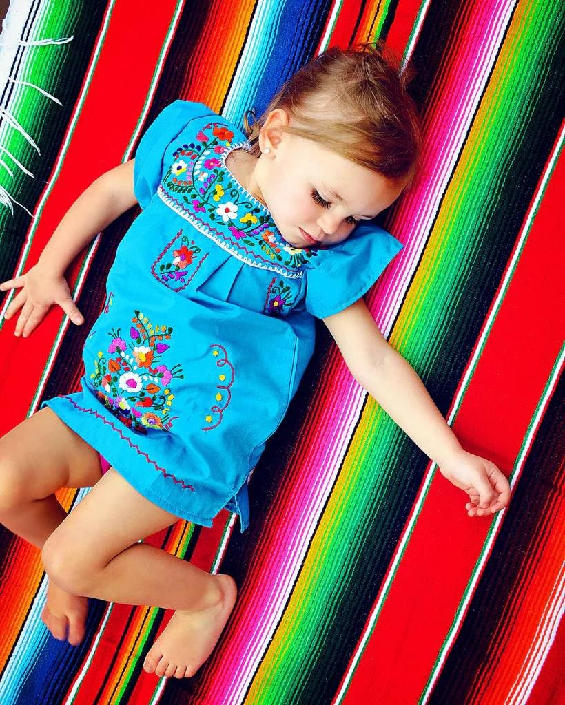 Del Mex Mexican Serape Blanket (Medium, Red)