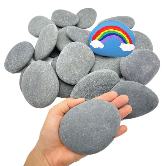 120PCS Painting Rocks, DIY Rocks Flat & Smooth Kindness Rocks for Arts, Crafts, Decoration, Medium/Small/Tiny Rocks for Painting,Hand Picked for Painting Rocks…