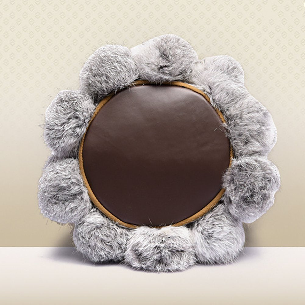 QZUnique Faux Fur Bucket Handbag Women's Drawstring Fur Crossbody Bag Shoulder Tote Bag