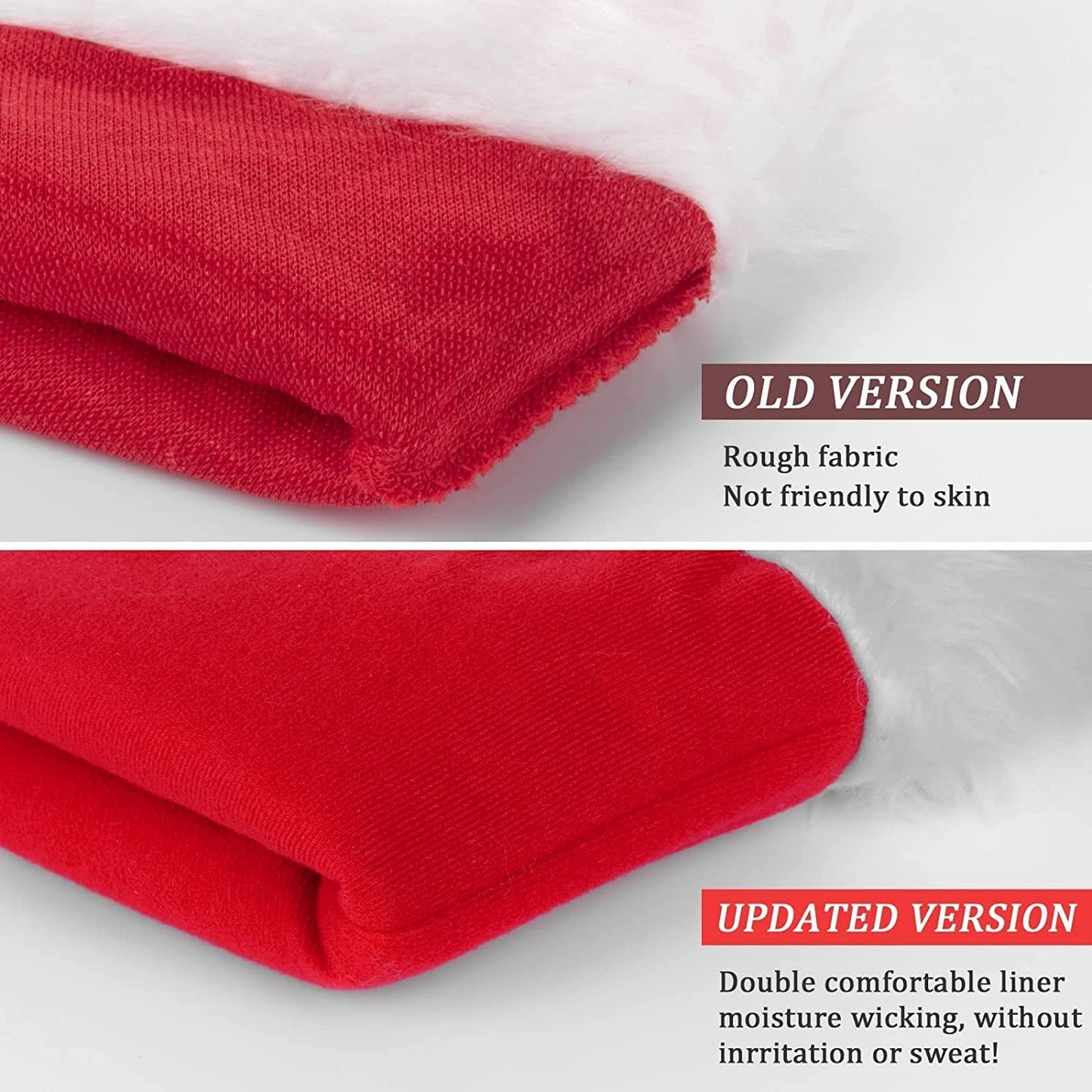 Iioscre Santa Hat Christmas Hats for Adults, Xmas Holiday Unisex Classic Santa Claus Hat for Holiday Party