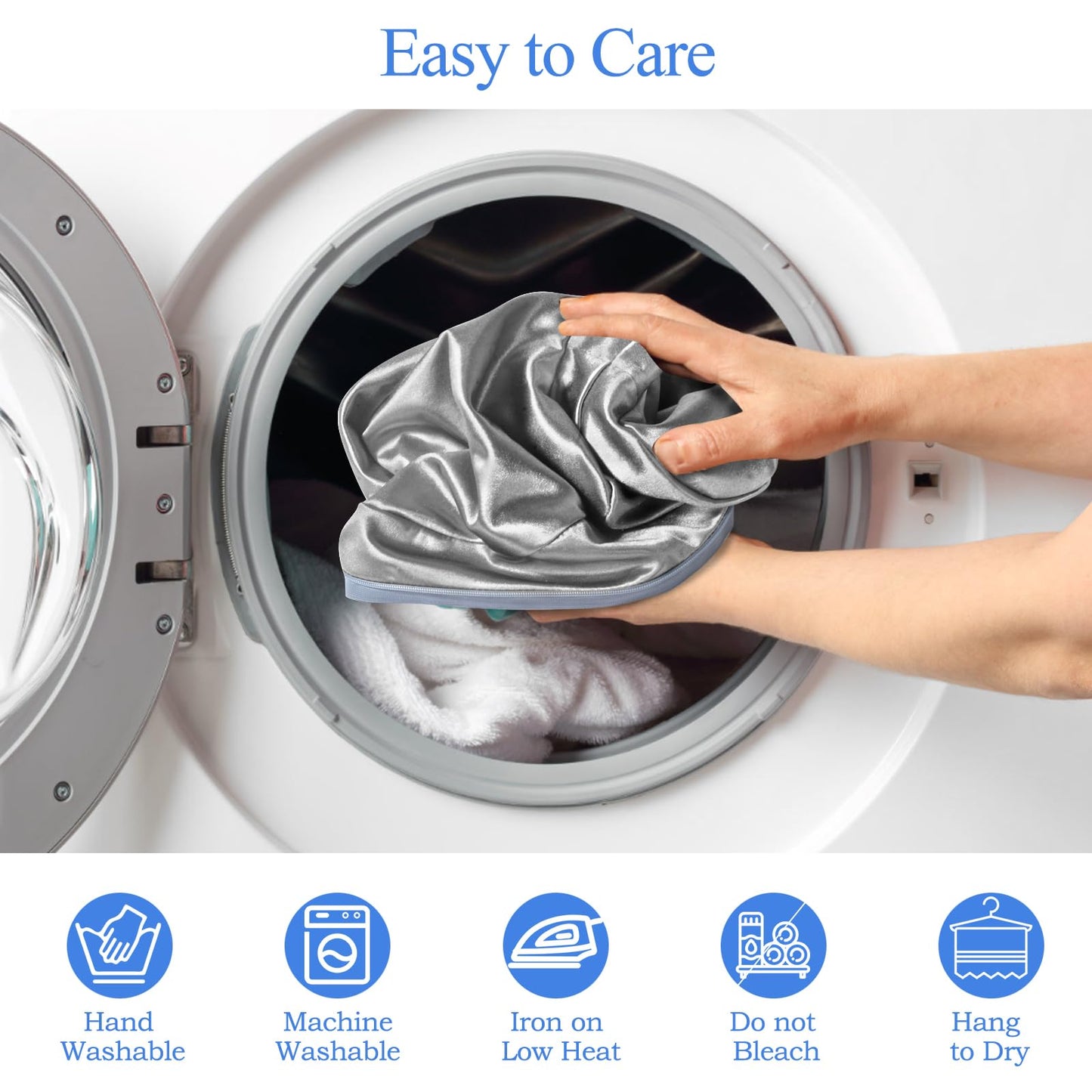 Knee Pillow Cover 9.8" x9.8" x5.9", Leg Pillowcase Replacement, Contour Pillowcase for Heart Shaped Knee Pillow (Grey)