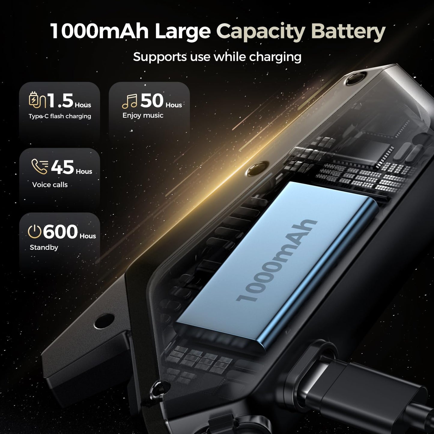 gearelec Helmet Bluetooth Intercom 【Multitasking Audio】【Mesh Intercom】, 10 Riders 2000M Motorcycle Communicaiton Systems，Motorcycle Bluetooth Headset with HiFi Sound/RGB Light/Music Sharing, 2 Pack