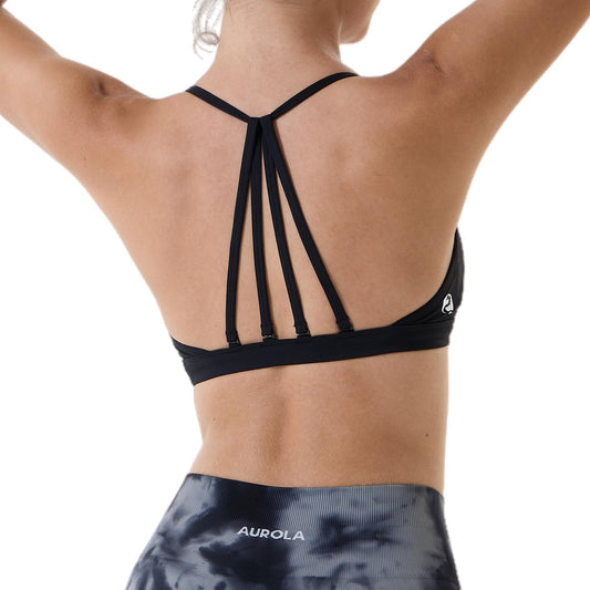 AUROLA Mercury Workout Sports Bras Women Athletic Removable Padded Backless Strappy Halter Light Support Gym Yoga Crop Top