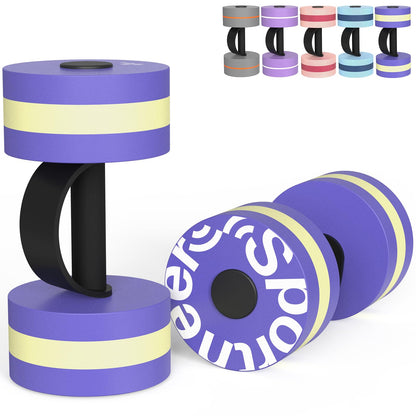 Sportneer Water Weights Aquatic Exercise Dumbbells Water Dumbbell Aerobics Workouts Set of 2 EVA Foam Pool Weights Dumbbells Set Aqua Fitness Barbells Equipment for Water Aerobics Weight Loss