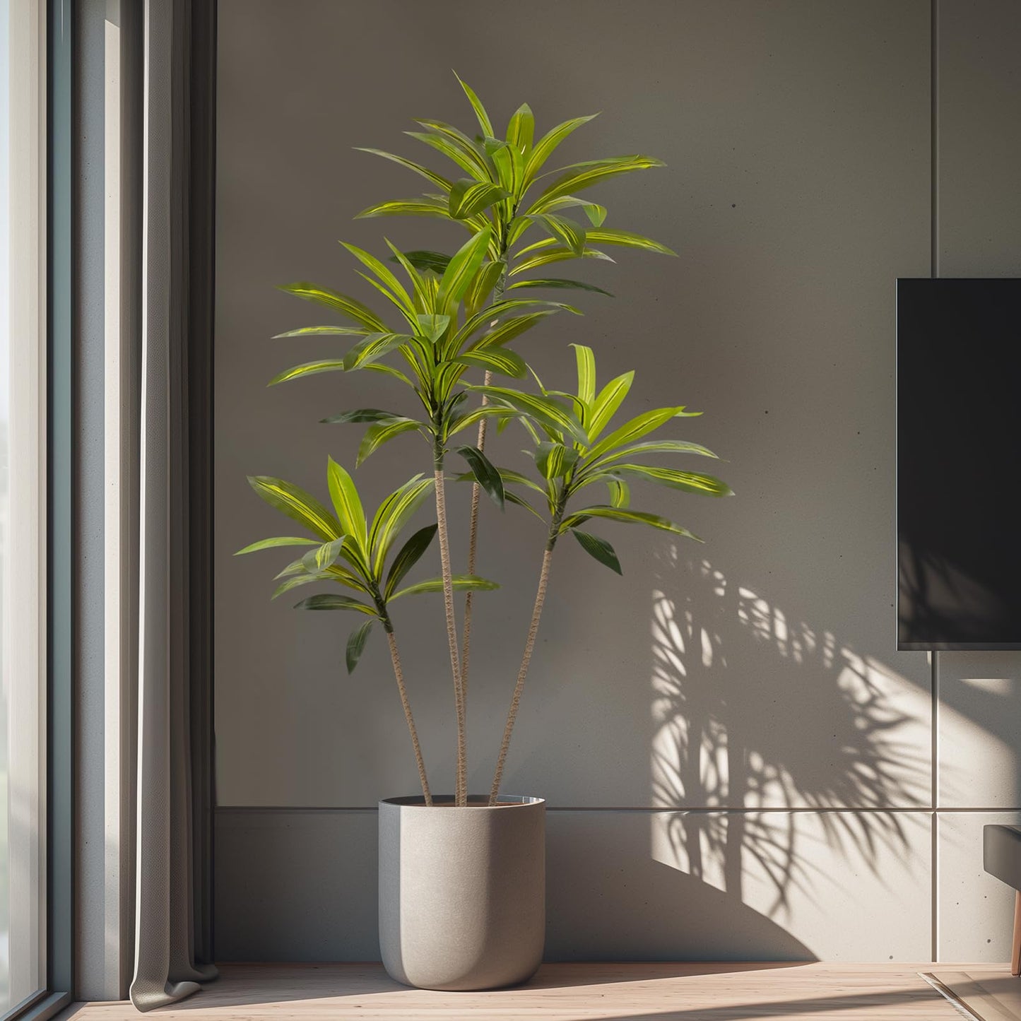 Artificial Dracaena Tree 6FT - Faux Tree Faux Yucca Floor Plant Faux Plants Indoor Artificial Trees for Home Office Living Room Decor Indoor