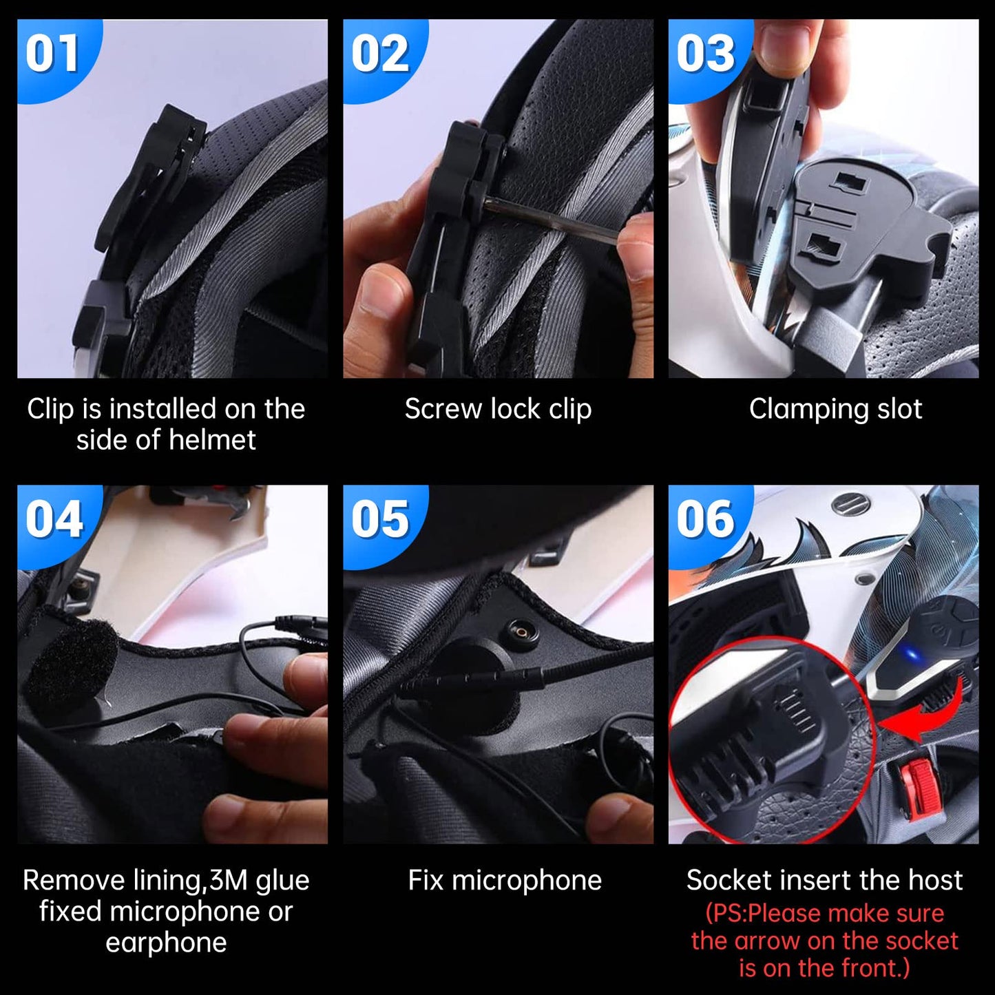 Yaconob Motorcycle Bluetooth Headset BT-S3NS 1000m Motorcycle Helmet Bluetooth Radio Intercom Wireless Interphone to 2-3 Riders (Waterproof/Handsfree/Stereo Music/FM Radio/GPS/MP3 (2 Pack)