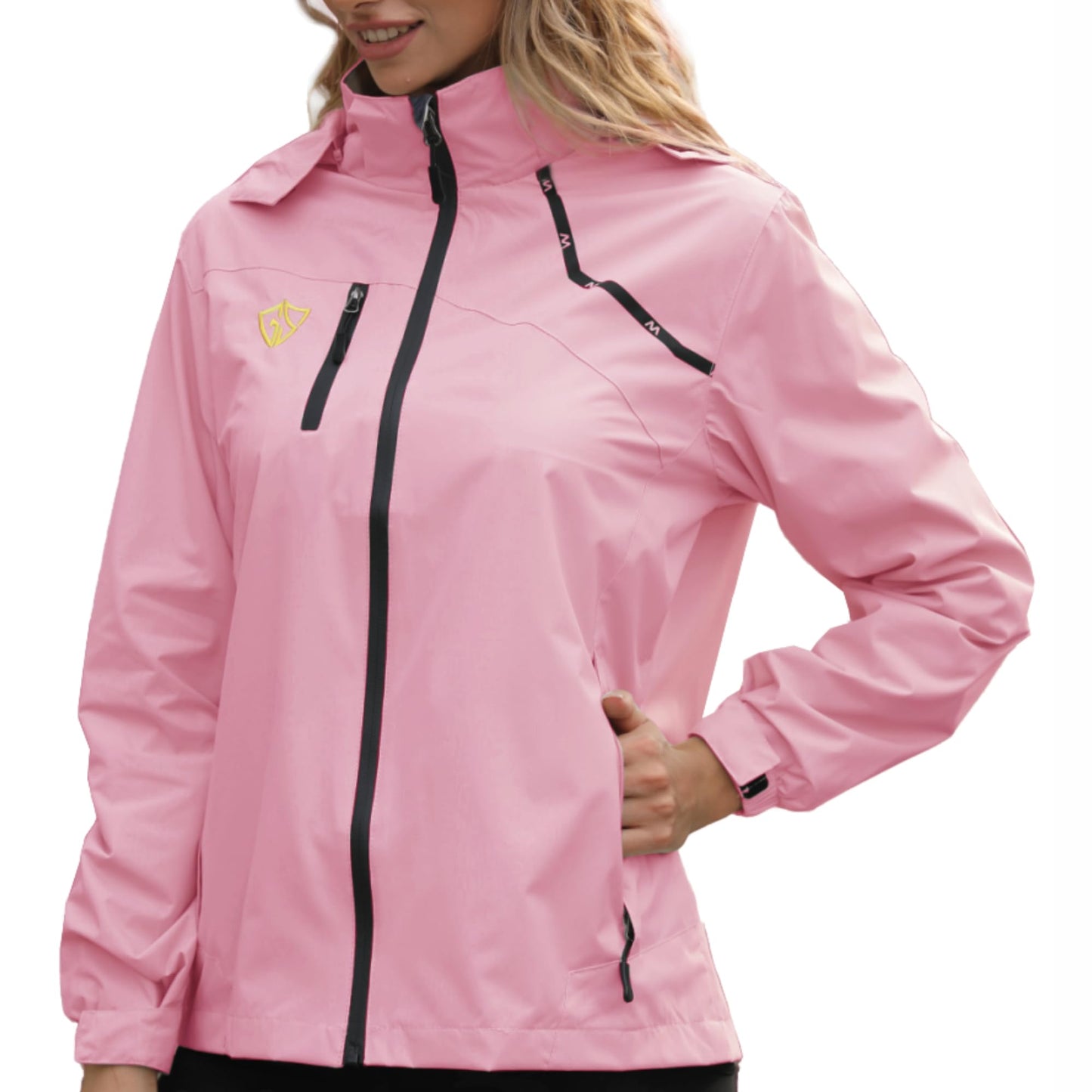 GIISAM Rain Jacket Womens Waterproof with Hood Ladies Foldable Travel Raincoat Ultra Light Rain Jacket for Woman