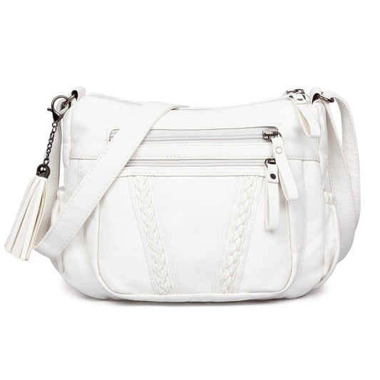 VOLGANIK ROCK Crossbody Bag for Women with Tassel Ladies Soft PU leather Purses and Handbag Pocketbooks