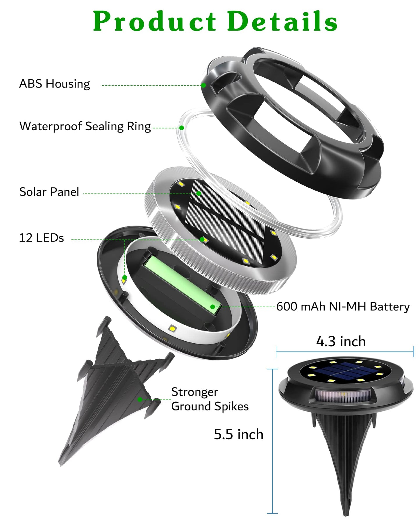 Biling Solar Pathway Lights Outdoor Uplight Sidelight, 12 Packs Blue Bright Solar Ground Lights Waterproof for Yard Walkway Garden Halloween Decorations