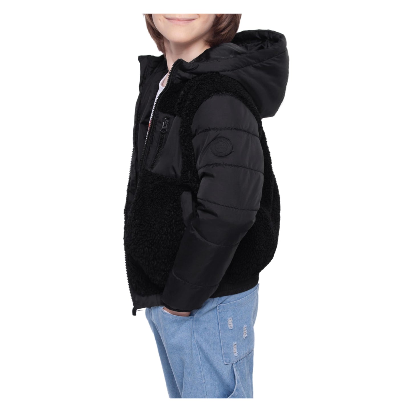 Rokka&Rolla Boys' Water-Resistant Teddy Sherpa Puffer Jacket