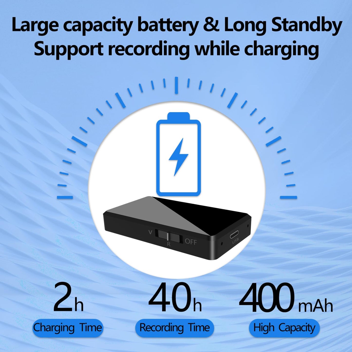 Voice Recorder - 64GB Digital Voice Recorder with Noise Reduction, Voice Activated Recorder for Study Lectures Meetings Interviews, Portable Audio Recorder with Earphones, Easy to Use