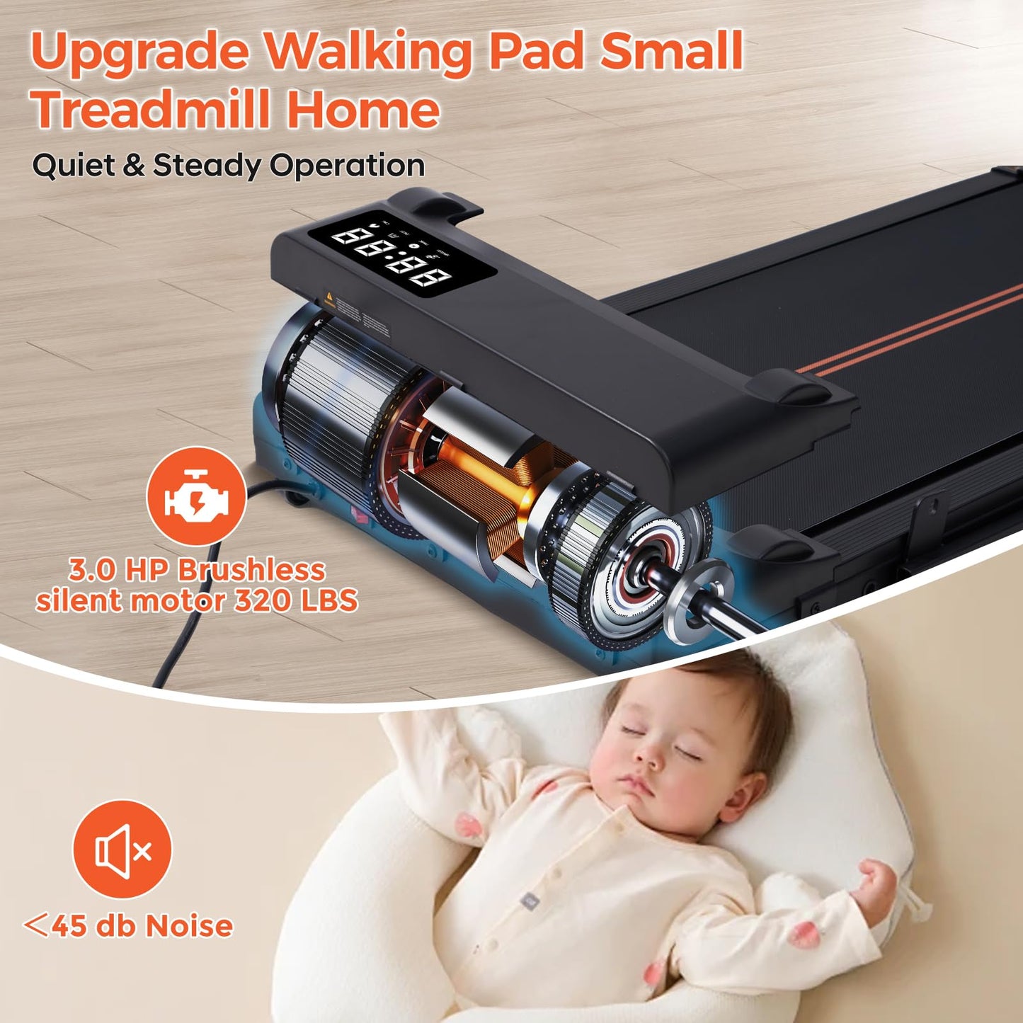 Walking Pad Treadmill with 12% Incline and Handle Bar, 3.0HP Folding Foldable Treadmills for home small, Portable Small Treadmill with Handles, Small Treadmills with Incline and Remote, 320LB Capacity