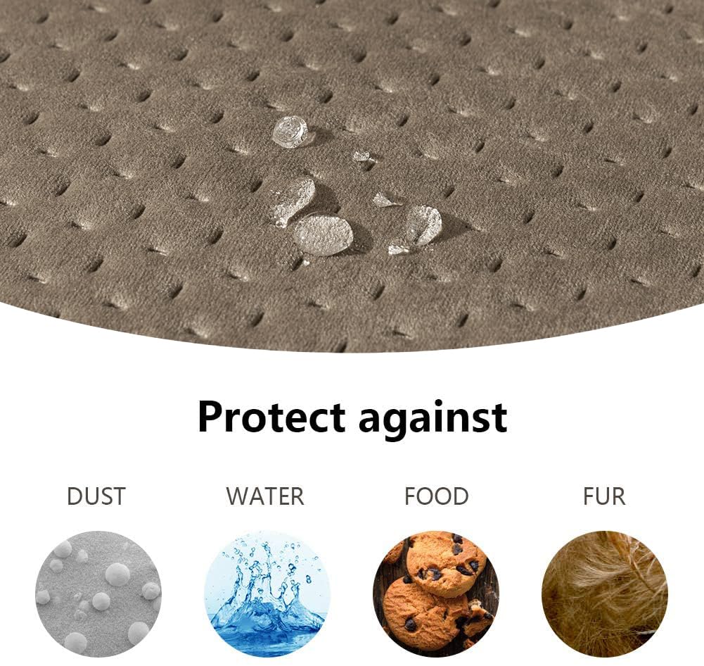 STONECREST Recliner Chair Cover, Water Resistant Velvet Quilted Slipcover, Stay in Place (Brown/Grey, Recliner 23" Regular)