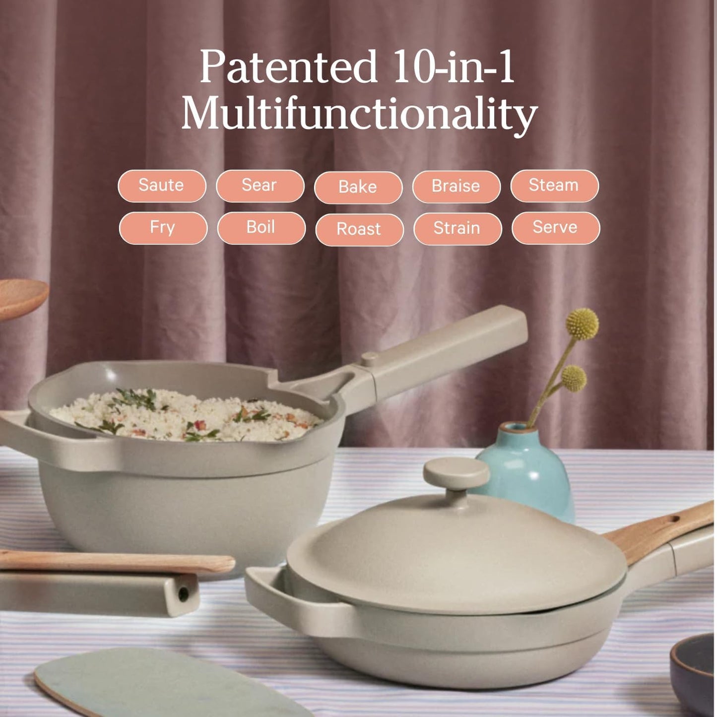 Our Place Mini Home Cook Duo - 8.5" Always Pan & Small Perfect Pot Bundle | Multi-Functional Cookware Set Replaces 18 Pieces | Char