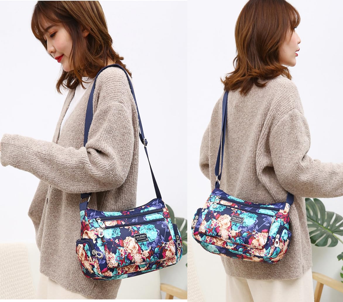 Flower cloth shoulder bag for women Crossbody Bags dumpling bag outdoor leisure large capacity women's bag (Perfume)
