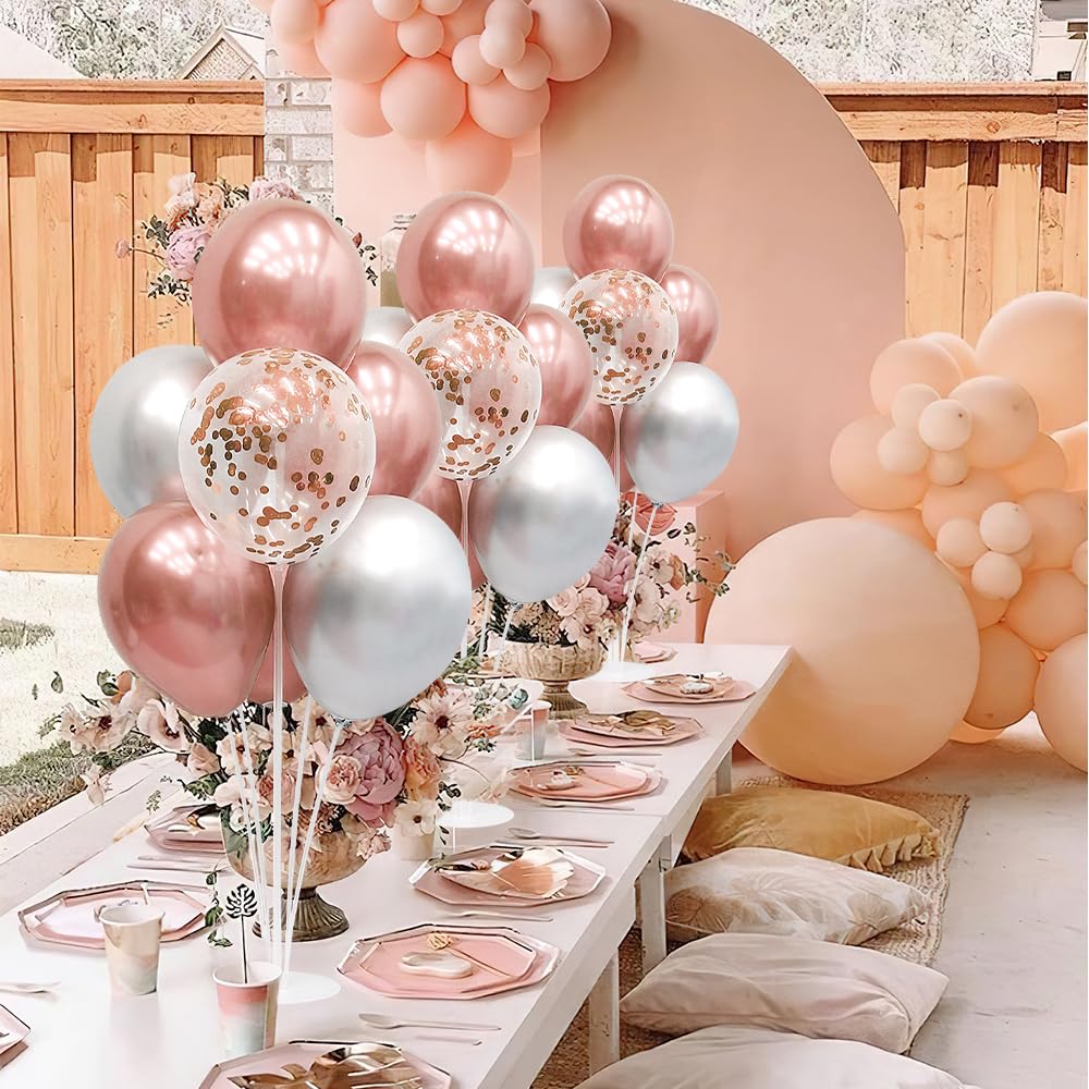 Balloon Stand kit 4 Sets 10 Pcs Balloon Arch Kit Balloons Sticks with Base Balloons Tape Balloon Arch Stands for Table Floor Party Baby Shower Decorations Table Centerpiece Decor Wedding Birthday