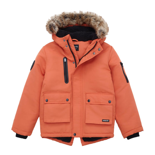 Rokka&Rolla Boys' Warm Parka Jacket Sherpa Fleece Lined Winter Snow Coat