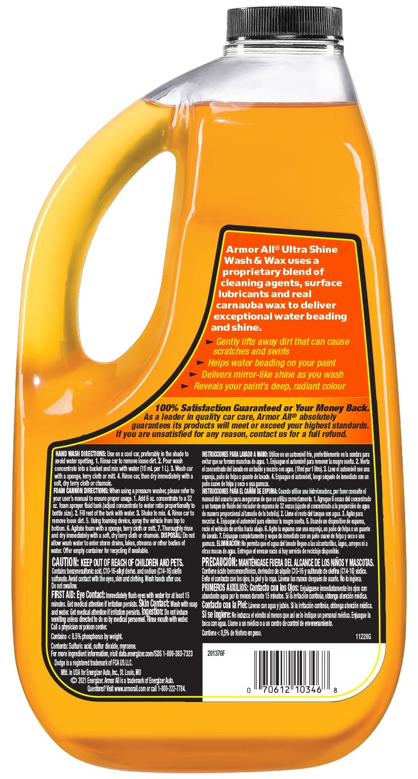 Armor All Car Wash Kit, Includes Car Wash Soap, Wash Mitt & Microfiber Towel (3 Piece Kit)