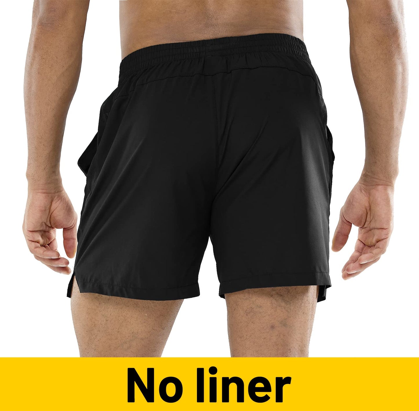 MIER Men's Workout Running Shorts Quick Dry Active 5 Inches Shorts with Pockets, Lightweight and Breathable, Black, M